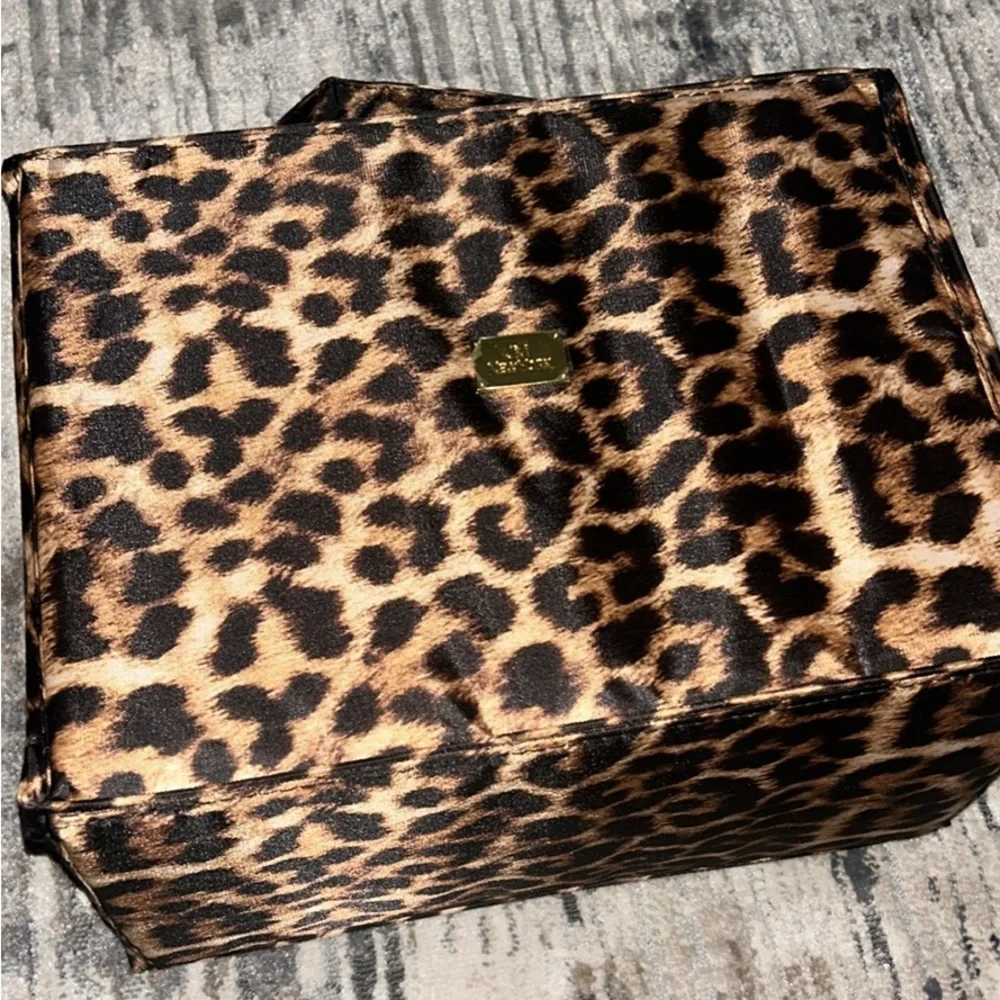 Joy Mangano Better Beauty Case | Leopard Print Roll-Up Organizer + mini